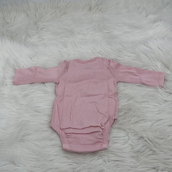 NEW HANNA ANDERSSON Long Sleeve Solid Bodysuit Pink 3-6 Months 80 - Picture 4 of 9